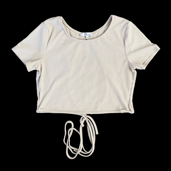 Edit By Nine Open Back Crop Top Cream L - Picture 5 of 7